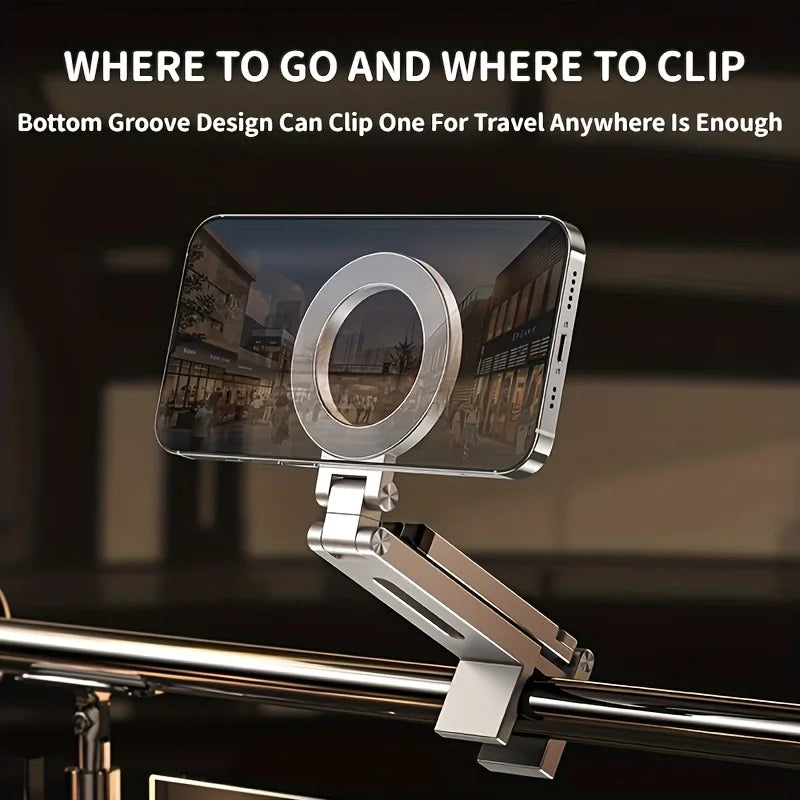 Universal Magnetic Phone Holder – Foldable Adjustable Clip Stand