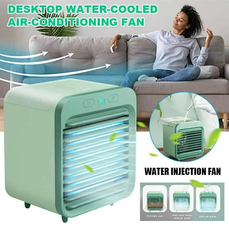 Portable Mini Air Cooler USB Desktop Mist Fan & Humidifier