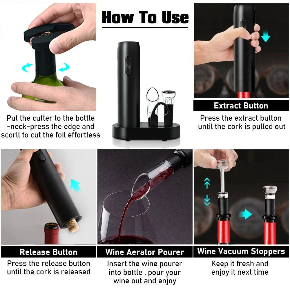 Electric Wine Opener – Rechargeable Automatic Corkscrew