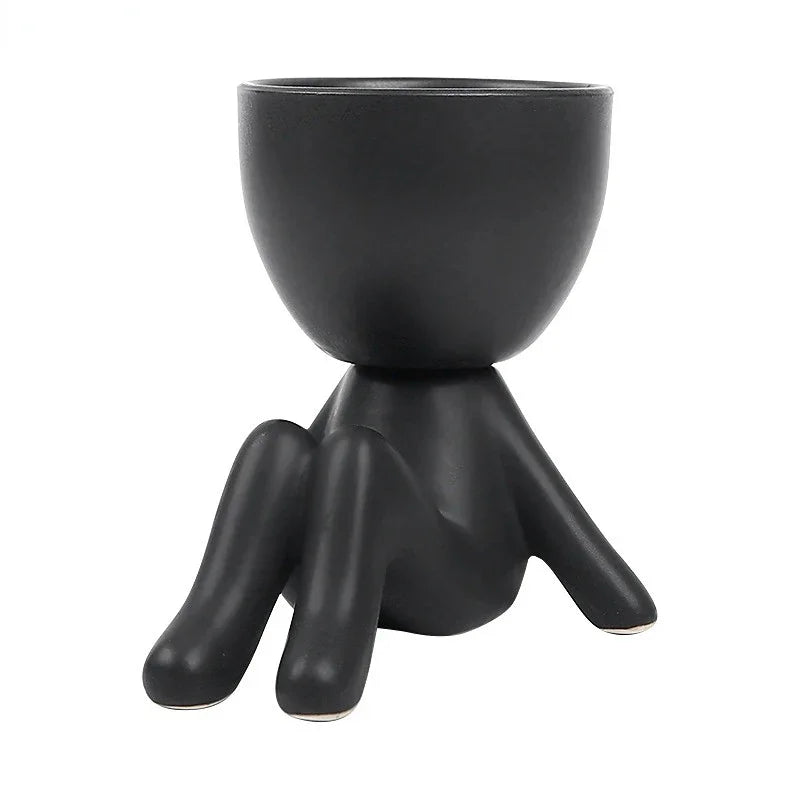 Creative Cute Imitation Humanoid Ceramic Flower Pot Succulent Planter