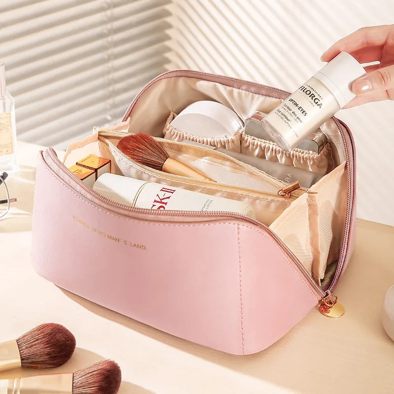 Travel Makeup Organizer Bag – Zippered Cosmetic Pouch