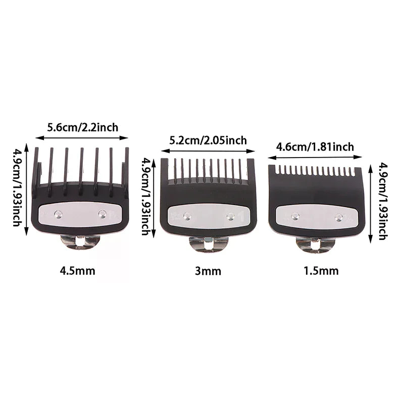 3-Pack Hair Clipper Guards – 1.5mm, 3mm & 4.5mm Comb Set