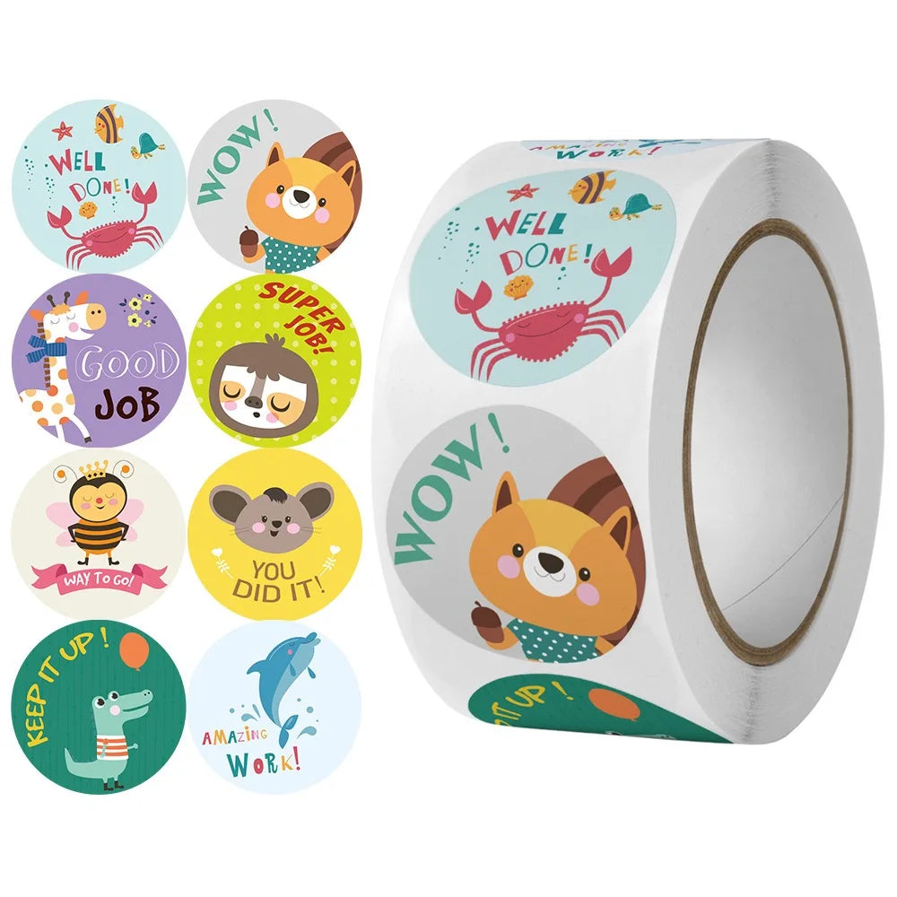 Roll Sticker Reward Encouragement Pattern Teacher Cartoon