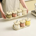 Seasoning Rack & Spice Jar Set | Dustproof Kitchen Storage