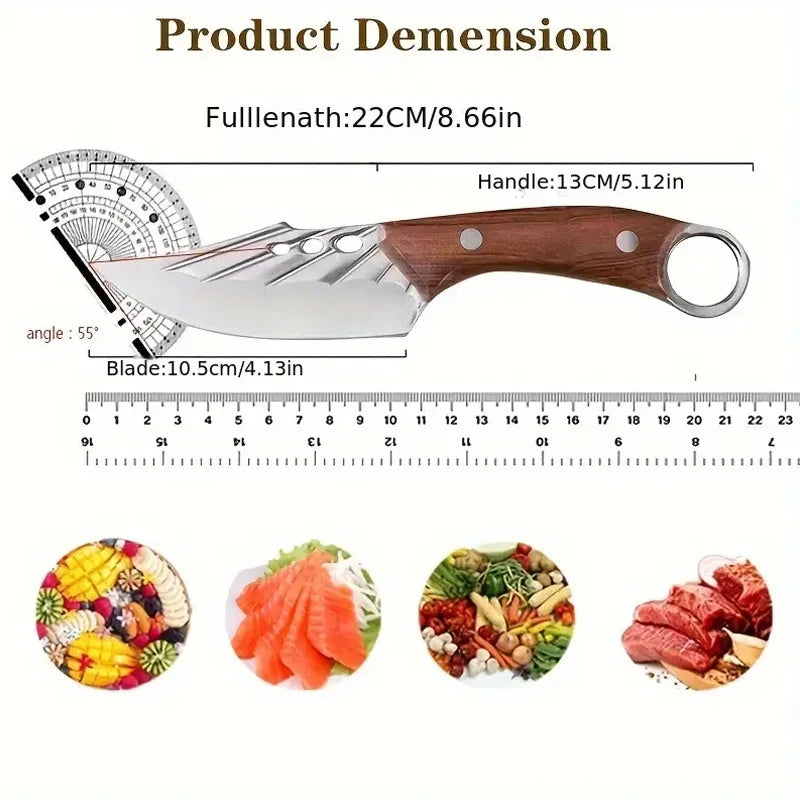 Hand-Forged Ring Knife – Stainless Steel Meat Cleaver