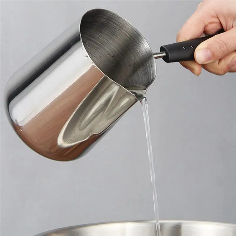 A36T-2X Butter Warmer Stainless Steel Milk Pot Handle Pan Turkish