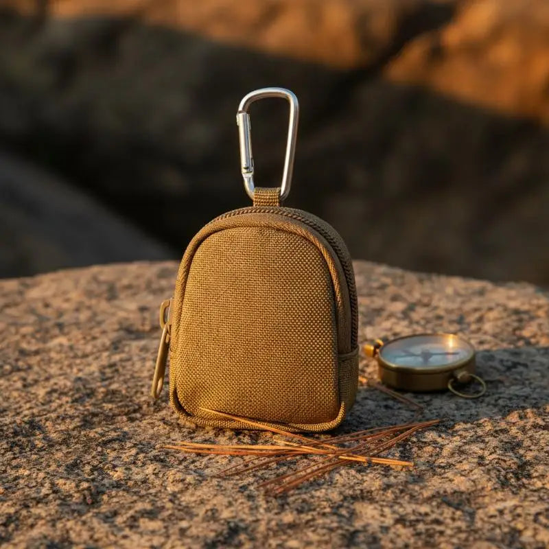 Tactical Canvas Key Bag & Coin Wallet – Compact EDC Pouch