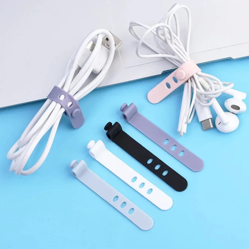 Silicone Cable Management Ties – Wire Organizer Kit 1/5/10 Pcs