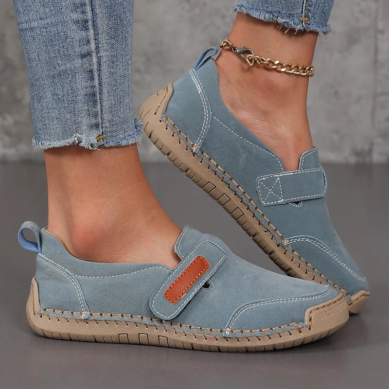 Women's Slip-On Loafers – Casual Leather Moccasin Walking Shoes