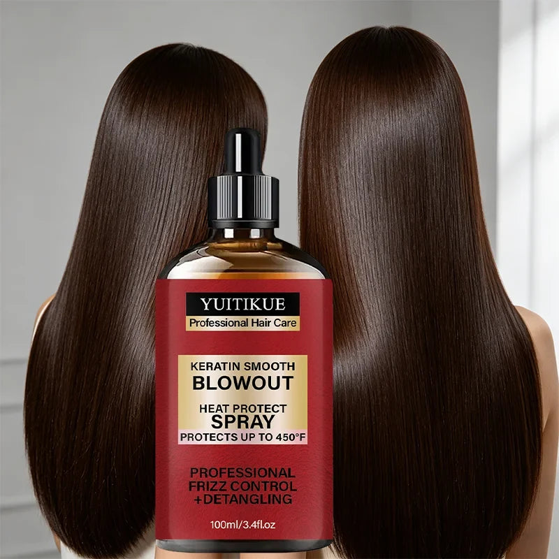 Keratin Heat Protect Spray 450°F | Frizz Control & Detangling