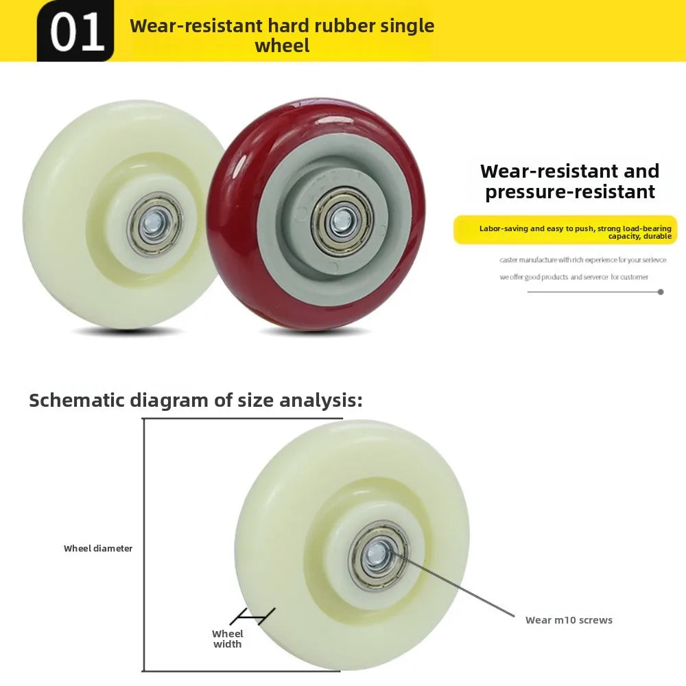 PU Caster Wheels Double Bearings – High Load Furniture Wheels