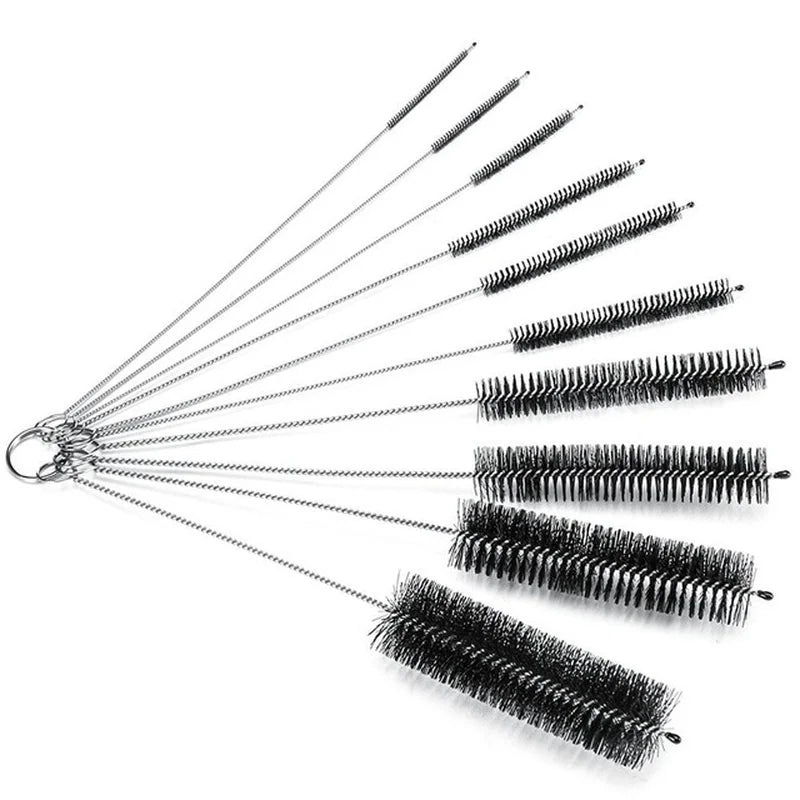 10-Piece Stainless Steel Bottle Brush Set – Tube & Straw Cleaner