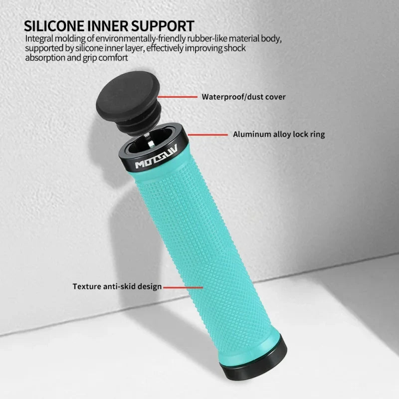 Double Lock-On Bike Handlebar Grips – Aluminum Anti-Slip MTB
