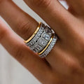Huitan 5-Pc Cubic Zirconia Wedding Ring Set for Women