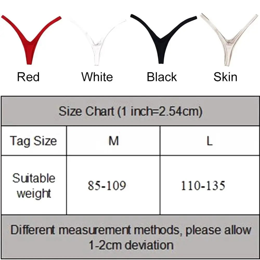 Women's Deep V Thong Panties – Cotton Lace Low Waist Bikini