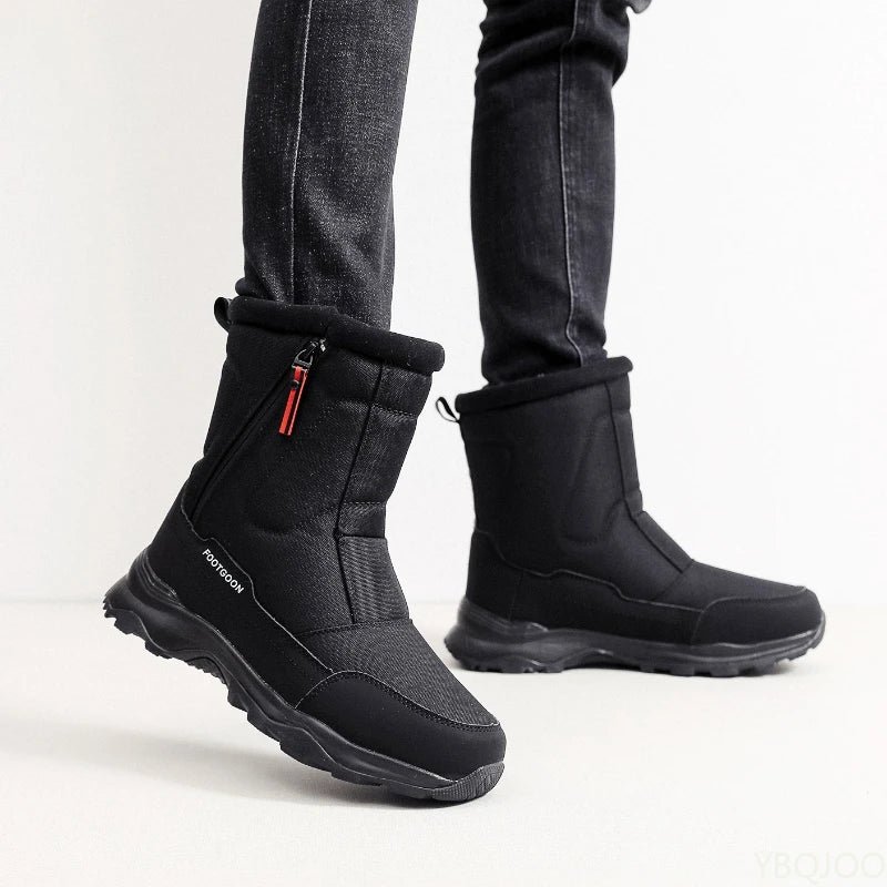 Men's Winter Snow Boots – Warm Anti-Slip Zip Ankle Boot