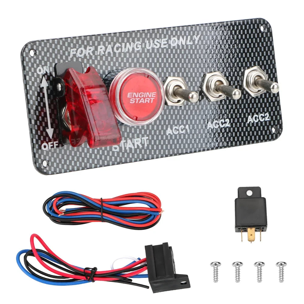 12V LED Ignition Switch Panel – Racing Car Engine Start Button