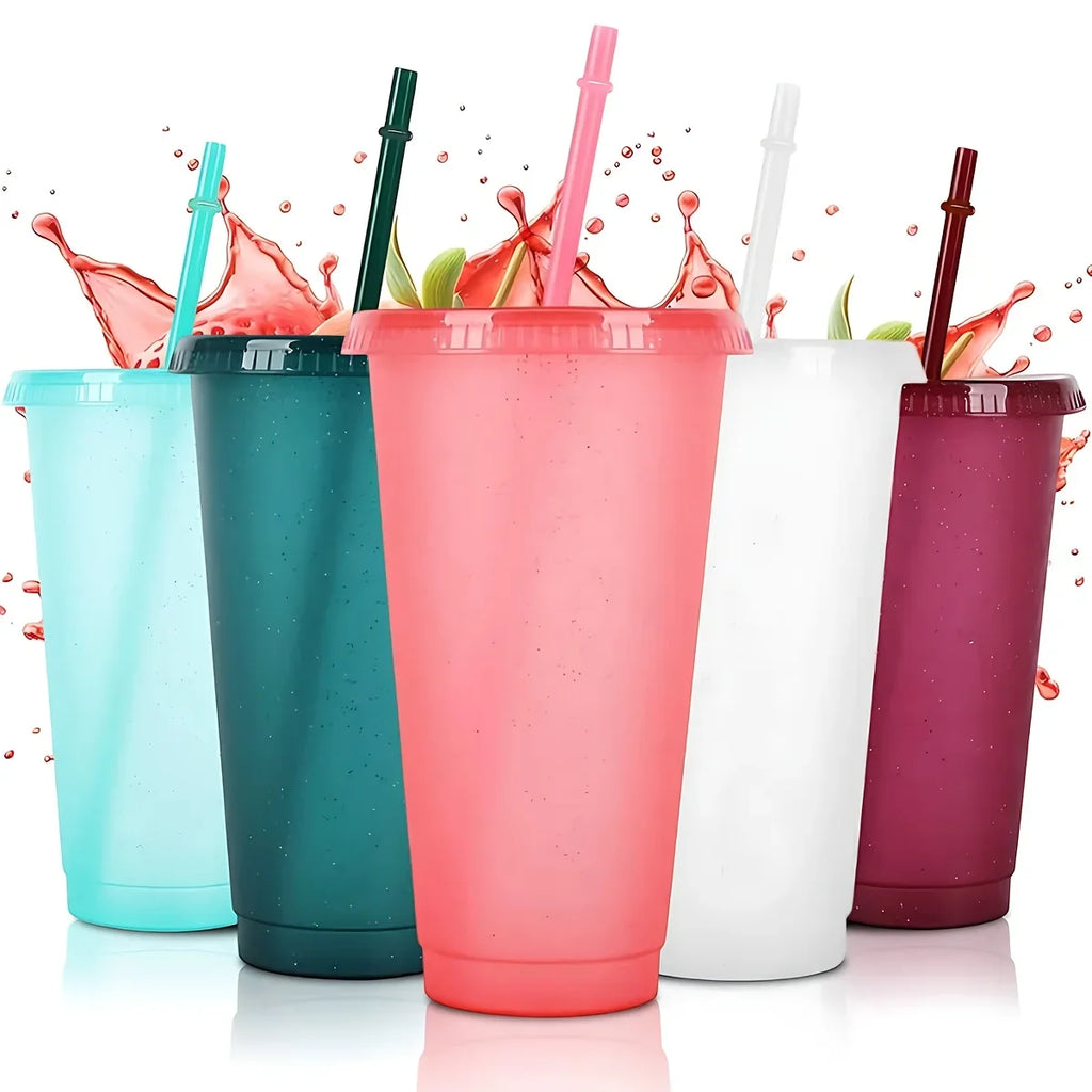 Reusable Acrylic Tumblers with Lids & Straws – 710ml 2/4 Pack