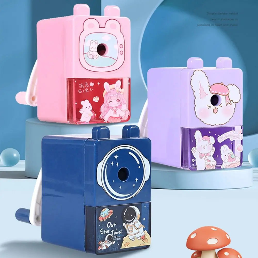 Hand Crank Pencil Sharpener – Cartoon Mechanical Pencil Cutter