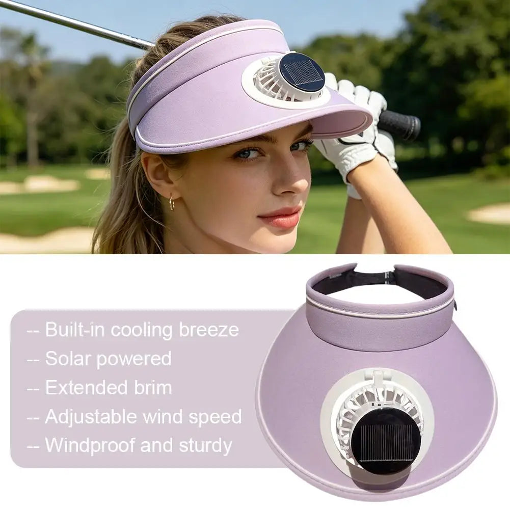 Solar USB Fan Sun Hat – Unisex Wide Brim Cooling Visor