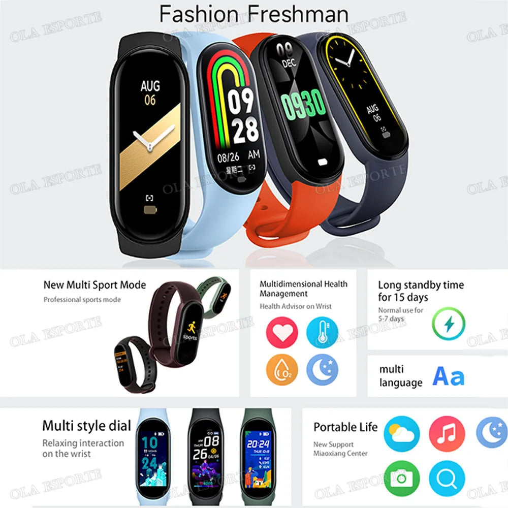 M9 Smart Watch – Fitness Tracker, Heart Rate & Music Control