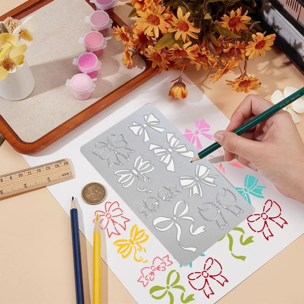 Bows Metal Stencil – Reusable Stainless Steel Craft Template