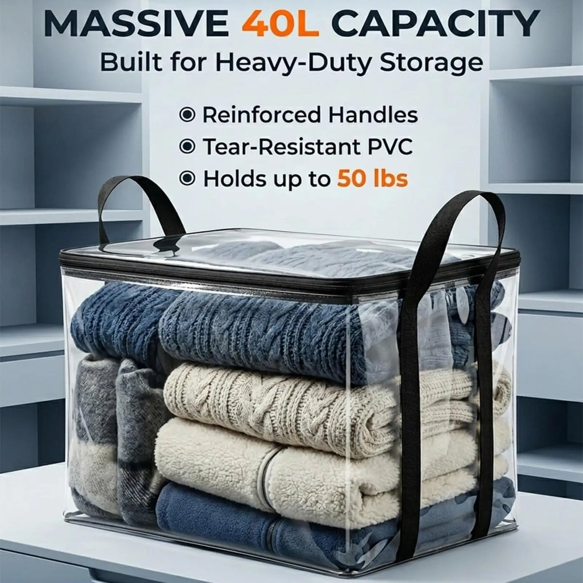 Heavy Duty Storage Bags Handles Foldable Packing Tote Travel Moving