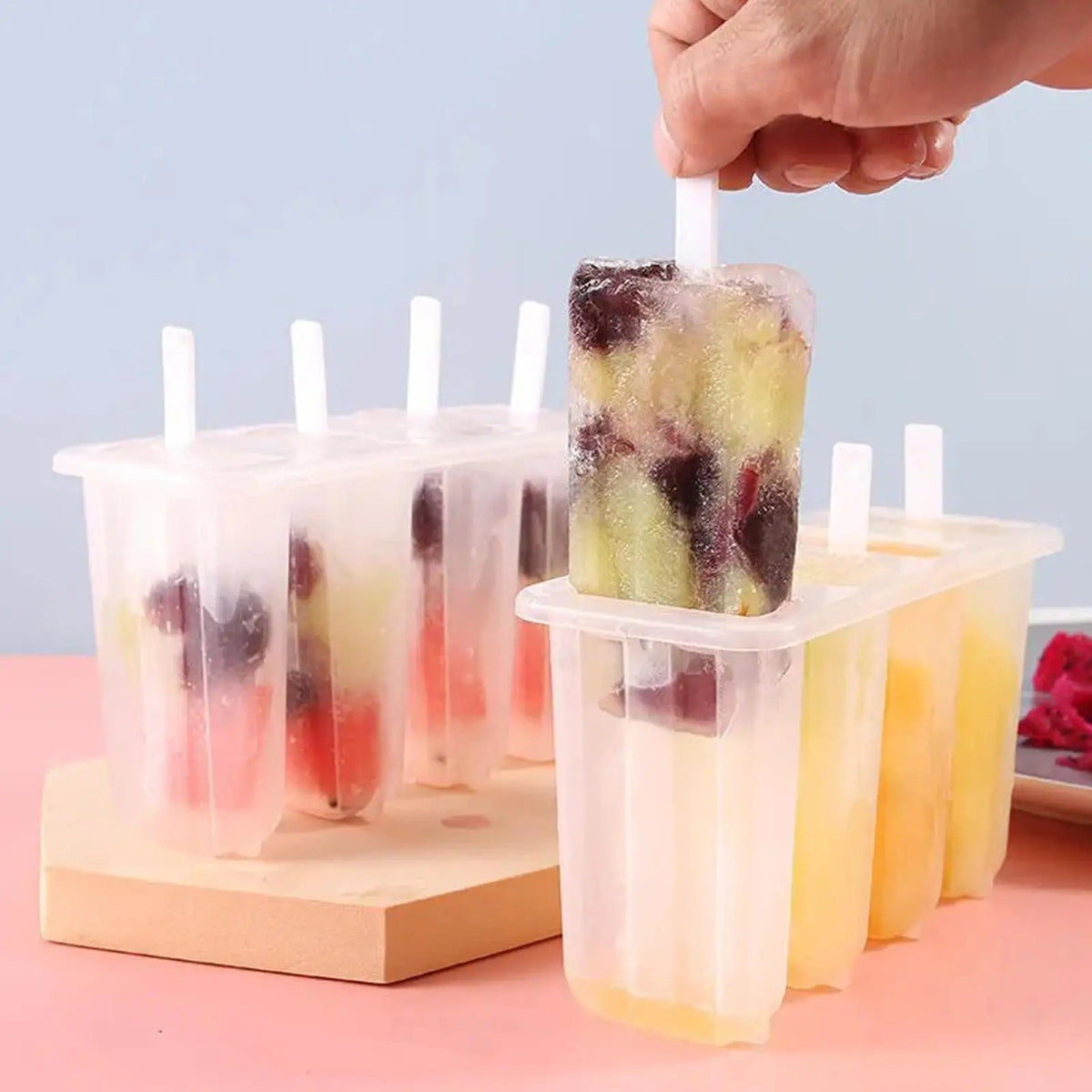 4-Cavity Popsicle Mold with Lid – DIY Ice Cream & Ice Pop Maker