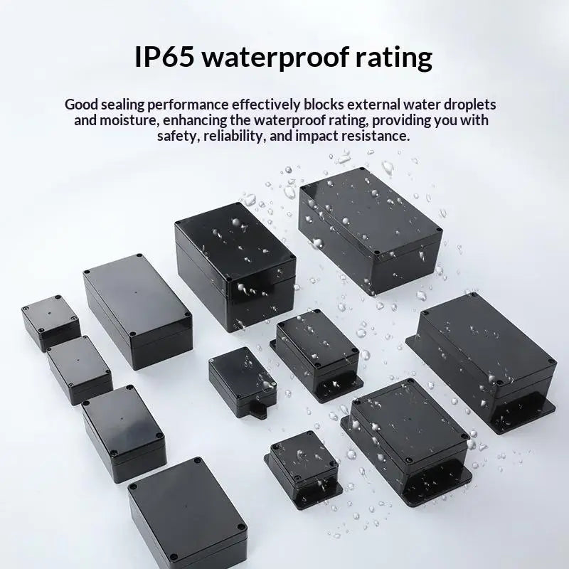1 Plastic Electronic Project Instrument Case IP65 Waterproof Black