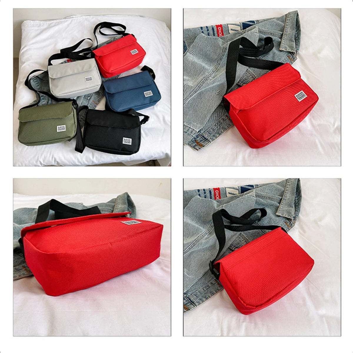 Large Nylon Crossbody Bag – Unisex Travel & Everyday Shoulder Bag