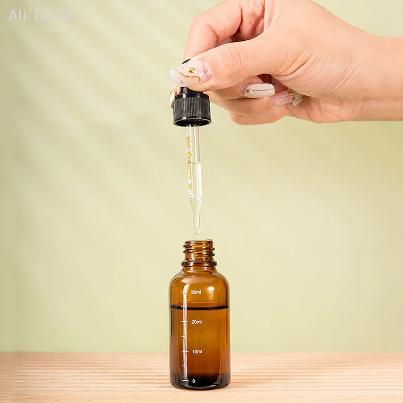 Amber Glass Dropper Bottles 5ml–100ml | Refillable & Travel