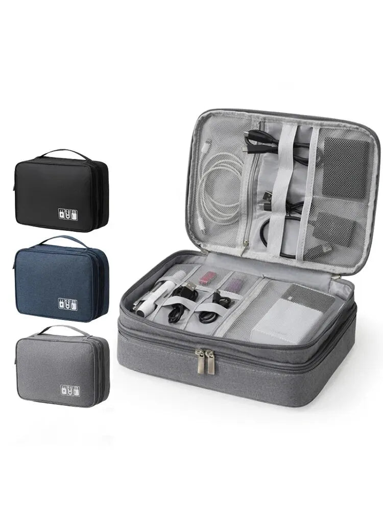Multifunctional Digital Bag Data Cable Headphones Hard Drive Power