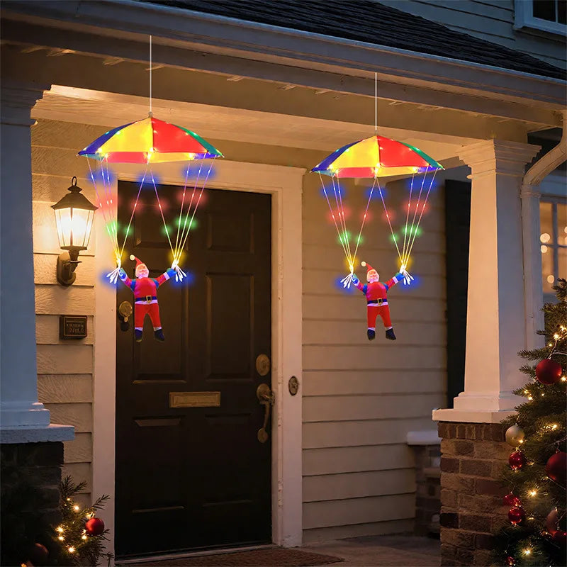 LED Light Christmas Skydiving Old Man Courtyard Gate Decorative
