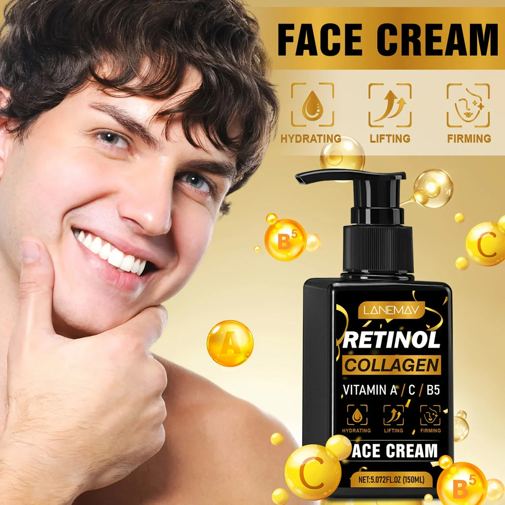 Men's Retinol Face Cream – Vitamin A & C, Hydrating & Firming