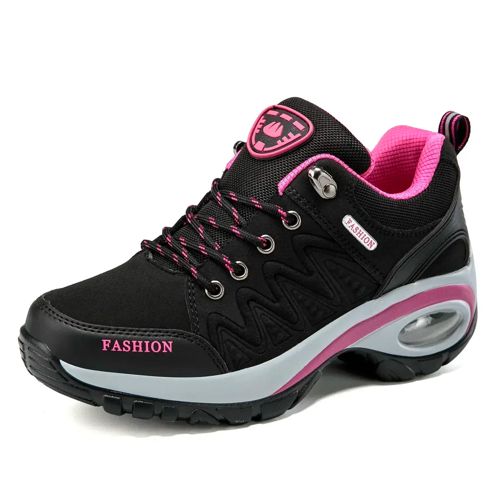 Women's Wedge Hiking Sneakers – Lace-Up Outdoor Training Shoes
