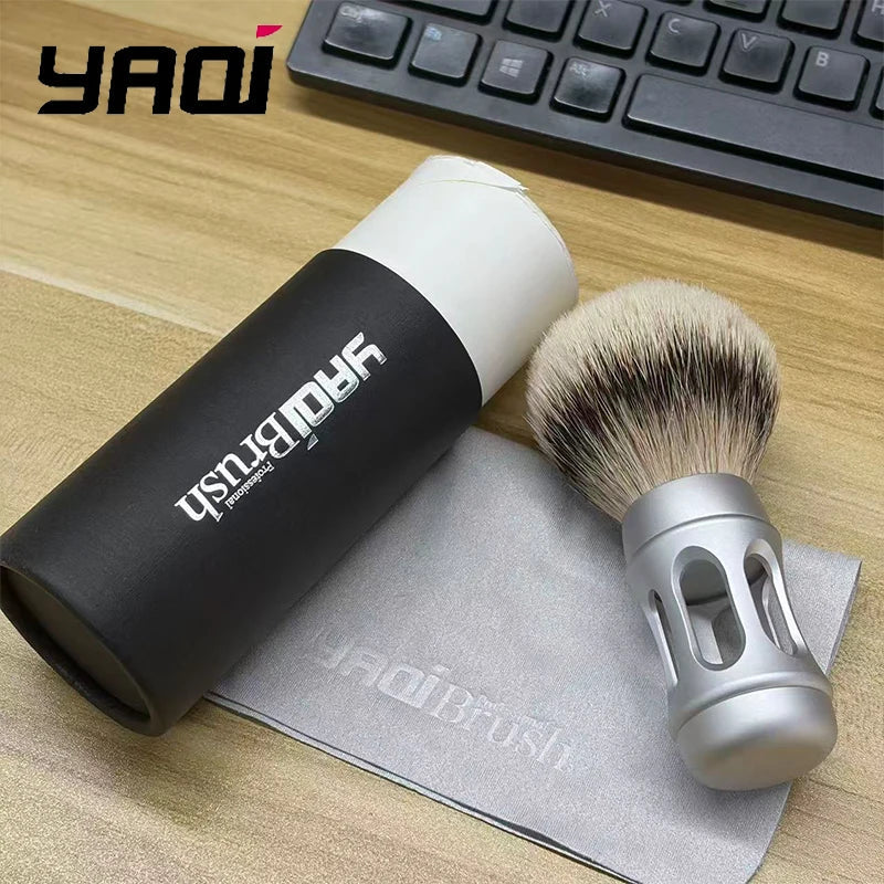 2026 Yaqi Bandstand Shaving Brush Men Silvertip Badger Hair Matte