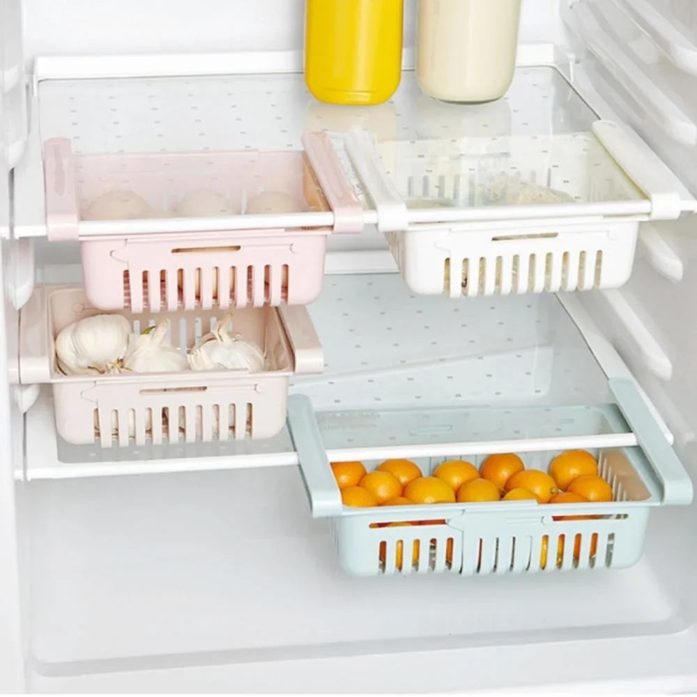 Expandable Fridge Drawer Organizer – Pull-Out Shelf Storage Rack