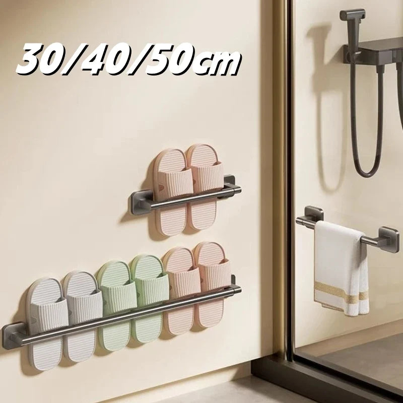 No-Drill Stainless Steel Towel Rack & Bathroom Shelf Organizer