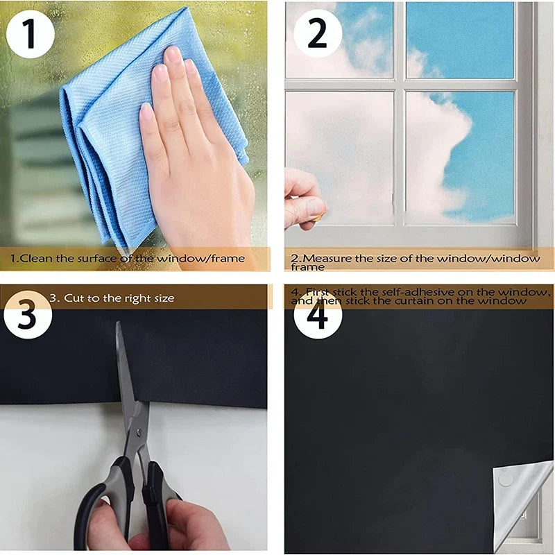 Self-Adhesive Pleated Blinds – Half Blackout Window Shades