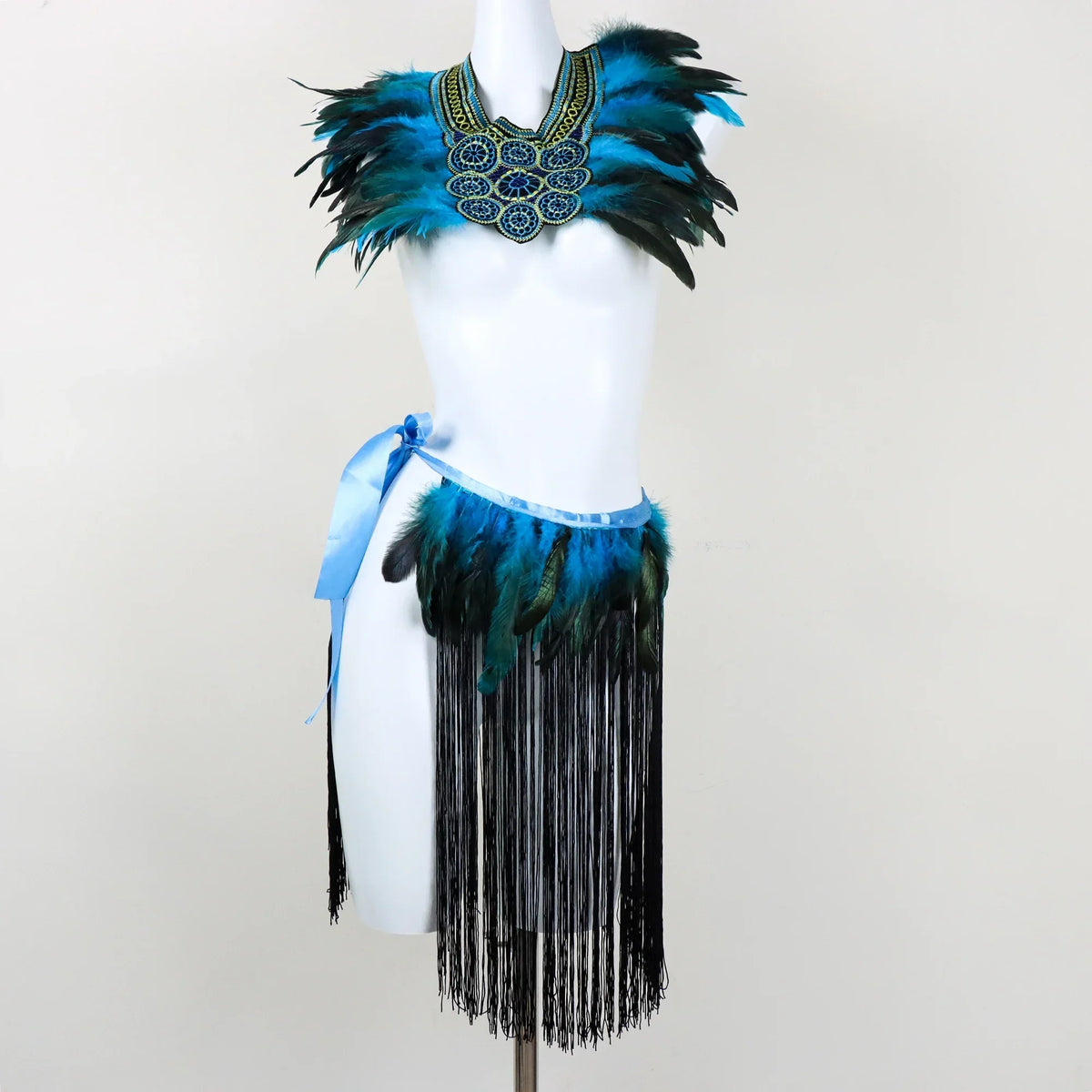 Cosplay Punk Goth Feather Collar Shoulder Women Lace Bolero Jacket