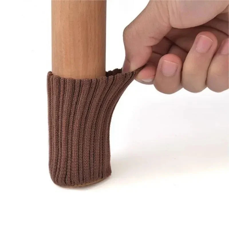 4-Pack Knitted Chair Leg Covers – Non-Slip Floor Protectors