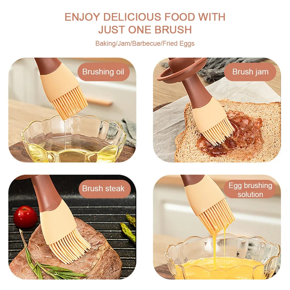 3-in-1 Silicone Basting Brush with Oil Bottle & Lid