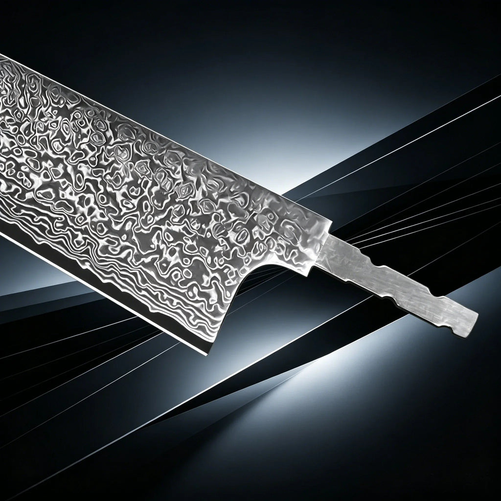 Hand Forged Damascus Steel Blade Blank – Utility Knife No Handle