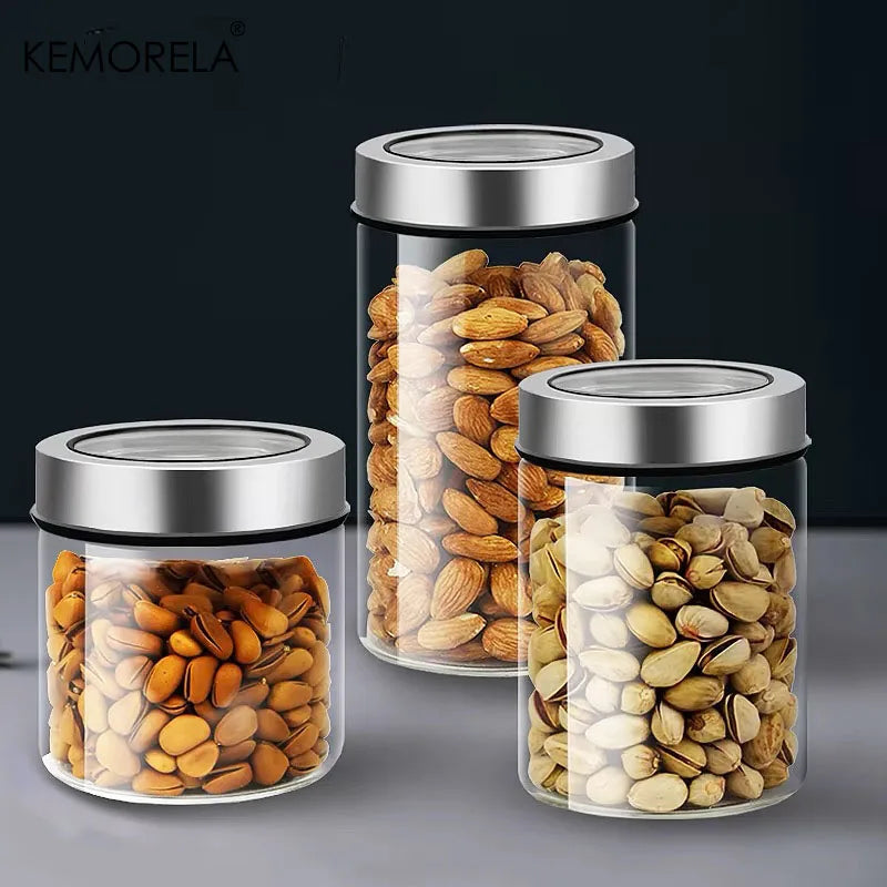 KEMORELA Glass Airtight Storage Jar – Coffee, Cereal & Snacks