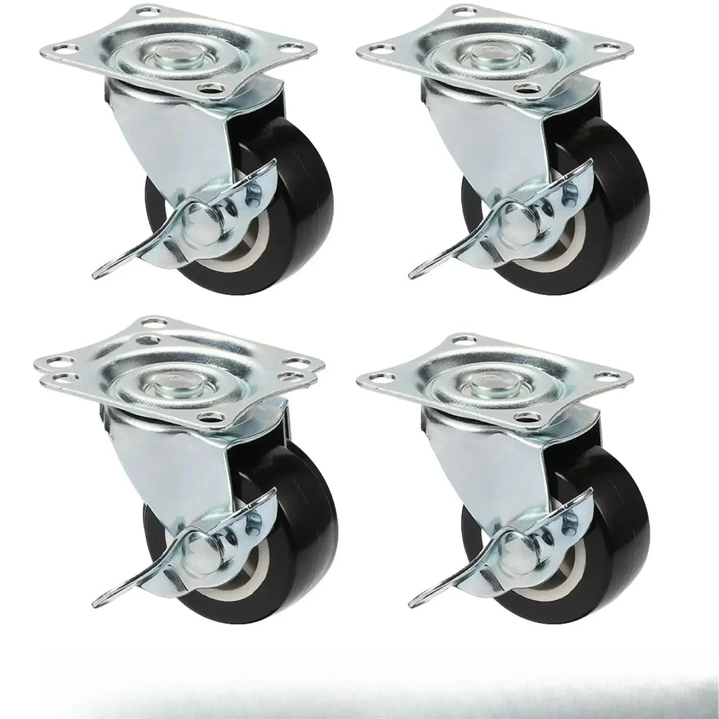 Set of 4 PVC Swivel Furniture Casters – 360° Heavy Duty Wheels