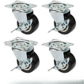 Set of 4 PVC Swivel Furniture Casters – 360° Heavy Duty Wheels