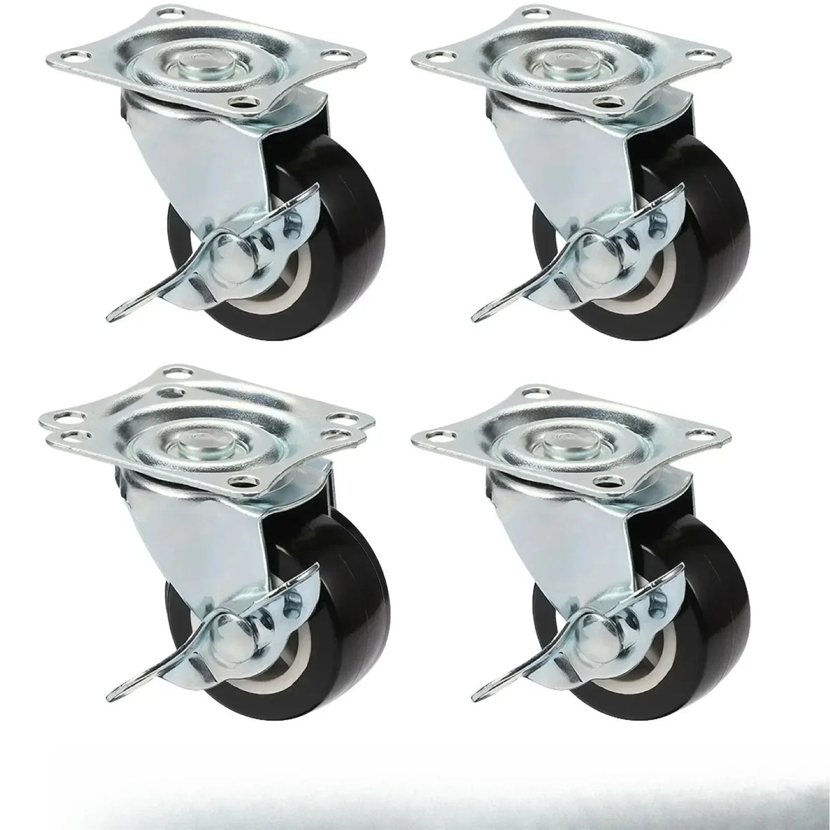 Set of 4 PVC Swivel Furniture Casters – 360° Heavy Duty Wheels
