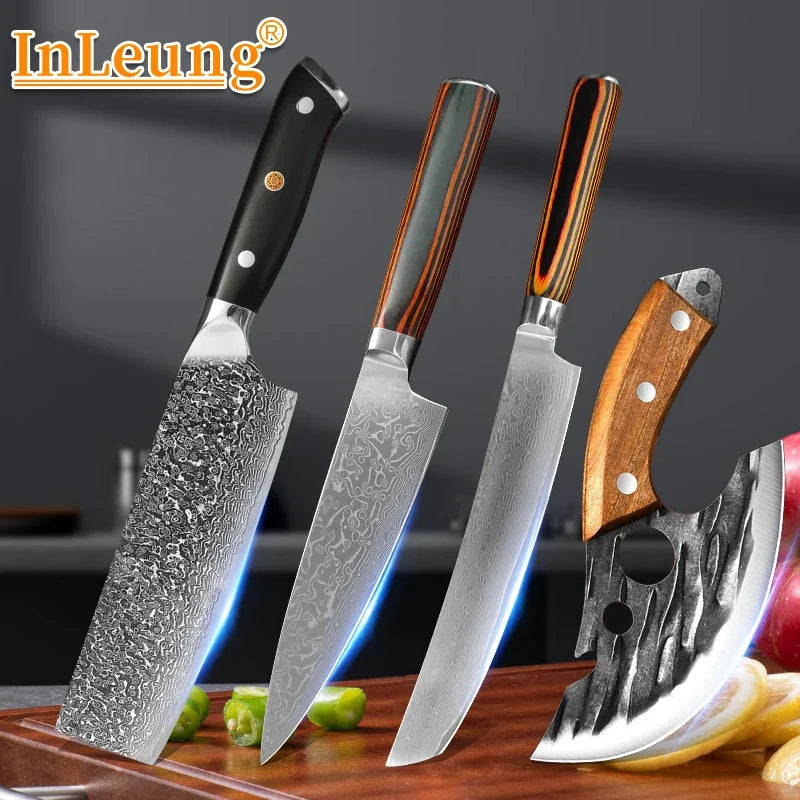 InLeung Damascus Steel Kitchen Knife – Japanese Slicer