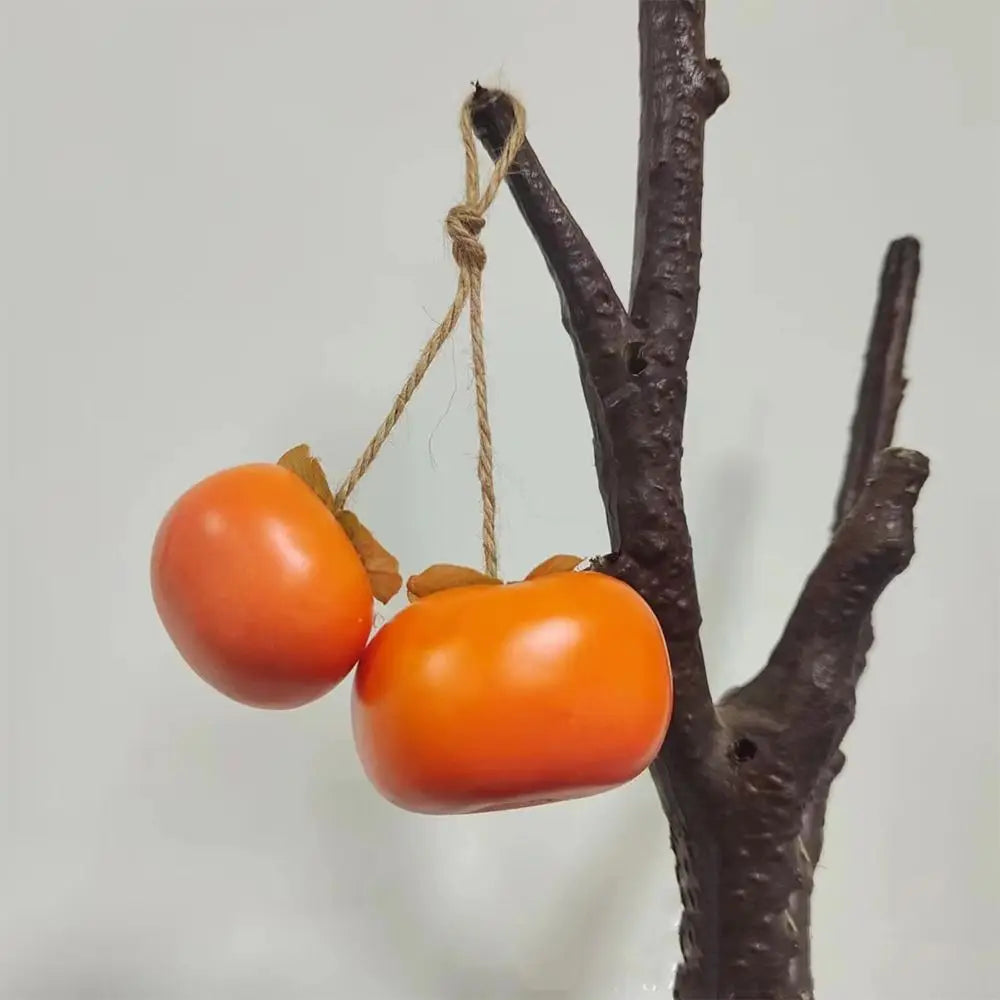 Mini Artificial Foam Persimmon – Realistic Fake Fruit Decor