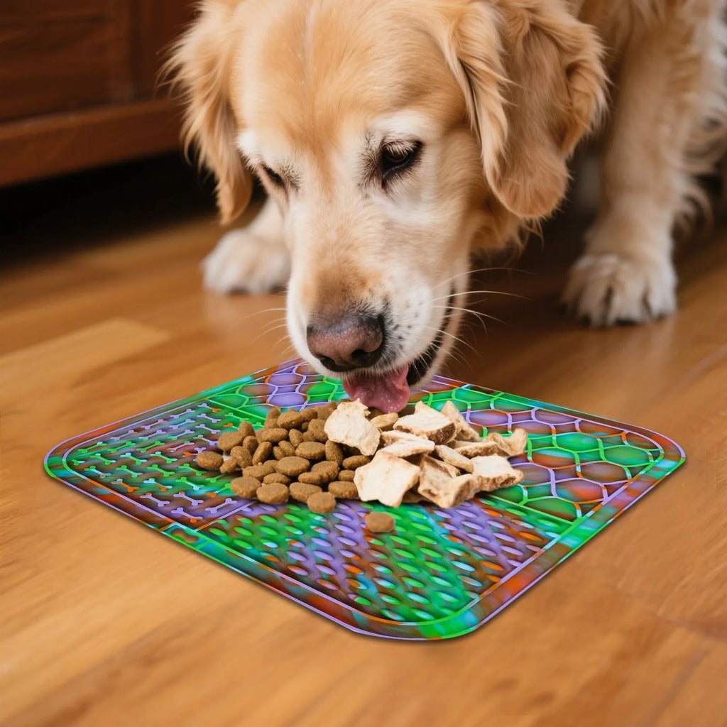Silicone Dog Lick Mat with Suction Cups | Slow Feeder Pad